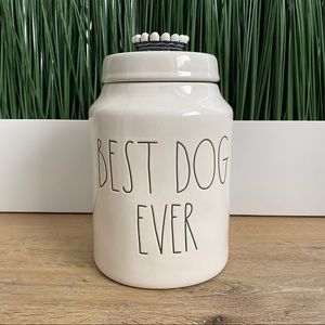 RAE DUNN Best Dog Ever Crown Canister Jar